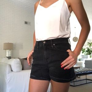 Madewell black denim shorts